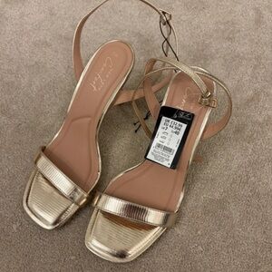 New Look Metallic Rose Gold Strappy Slingback Sandals